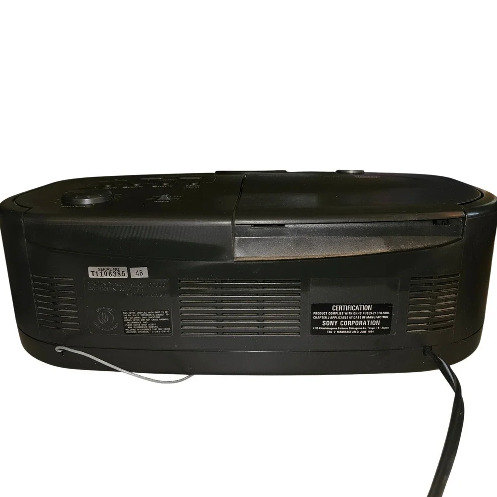 Sony‎ ICF-CD800 Dream Machine CD Clock Radio AM FM Dual Alarm Vintage 1994 Black